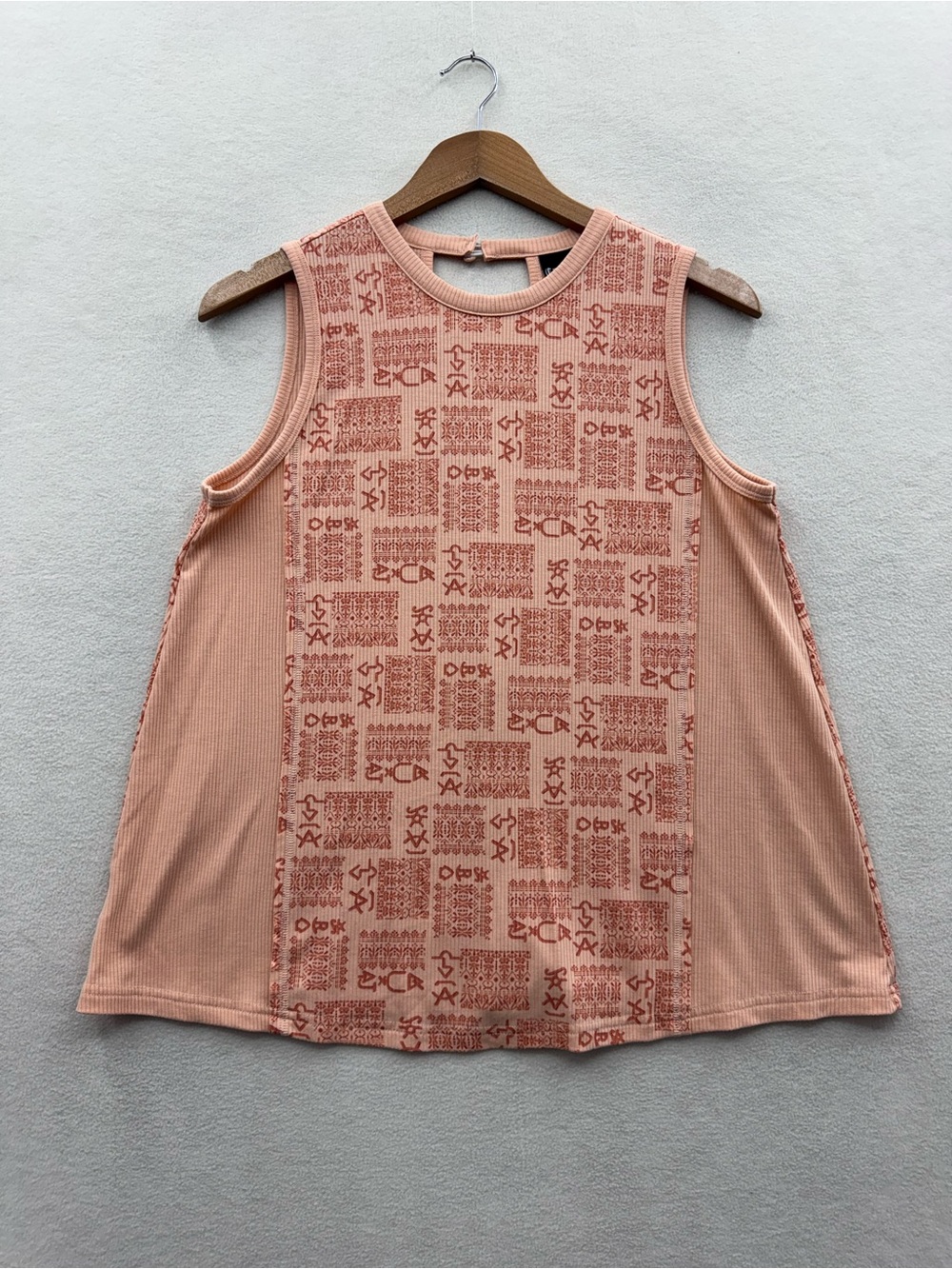 Cruel Denim Women’s Medium Western Print Top Orange Sleeveless